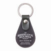 Blue Plaque Leather Keyring