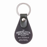 Blue Plaque Leather Keyring